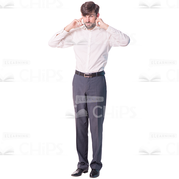 Man Covering Ears With Fingers Cutout Image-0