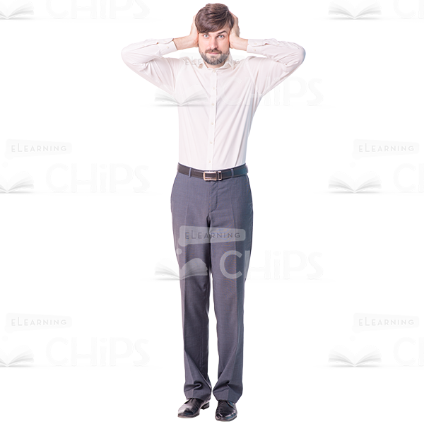 Man Covering His Ears Cutout Photo-0