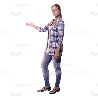 Mid Aged Woman Presenting Cutout Photo-0