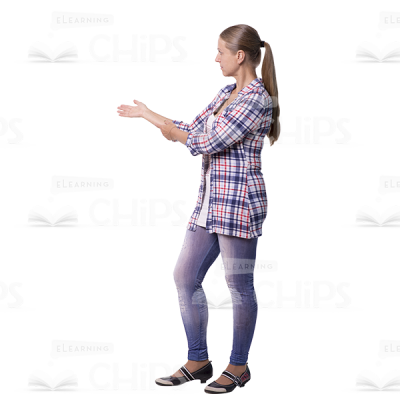 Mid Aged Woman Presents Something Cutout Image-0