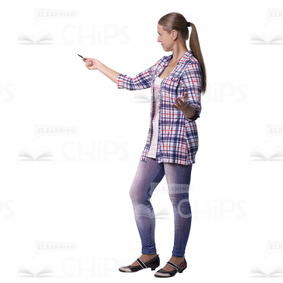 Mid Aged Woman Pointing Cutout Photo-0
