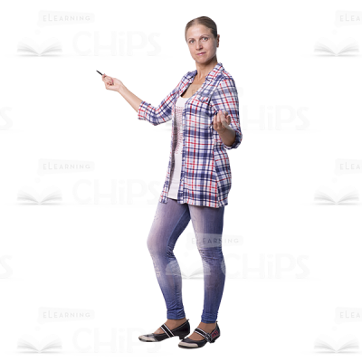 Mid Aged Woman Inviting Gesture Cutout Photo-0