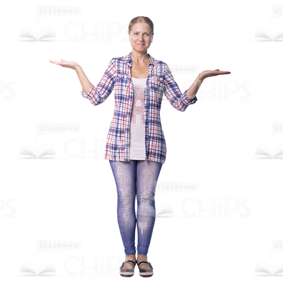 Smiling Cutout Woman Character Scales Position-0