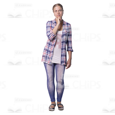 Pensive Mid Aged Woman Cutout Image-0