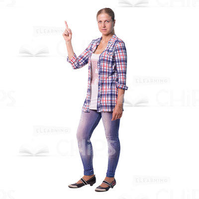Pointing Up Cutout Woman Character-0