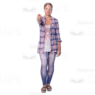 Serious Woman Pointing At Someone Cutout Photo -0