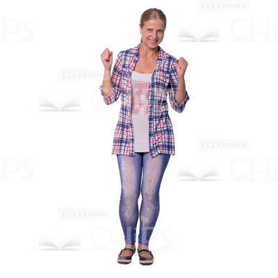 Excited Mid Aged Woman Cutout Photo-0
