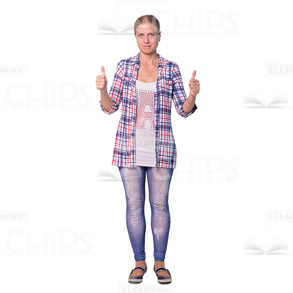Cutout Woman Character Showing Thumbs Up-0