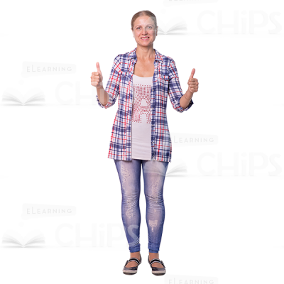 Smiling Woman Showing Thumbs Up Cutout Image-0