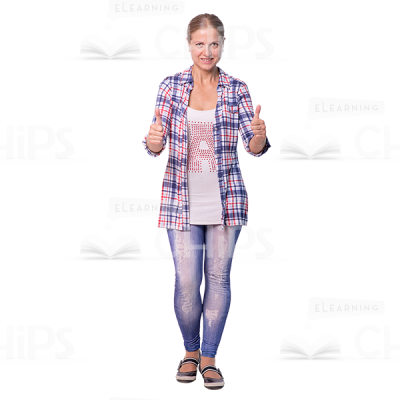 Smiling Woman Approving Something Cutout Photo-0