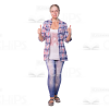 Slightly Smiling Woman Showing Thumbs Up Cutout Image-0