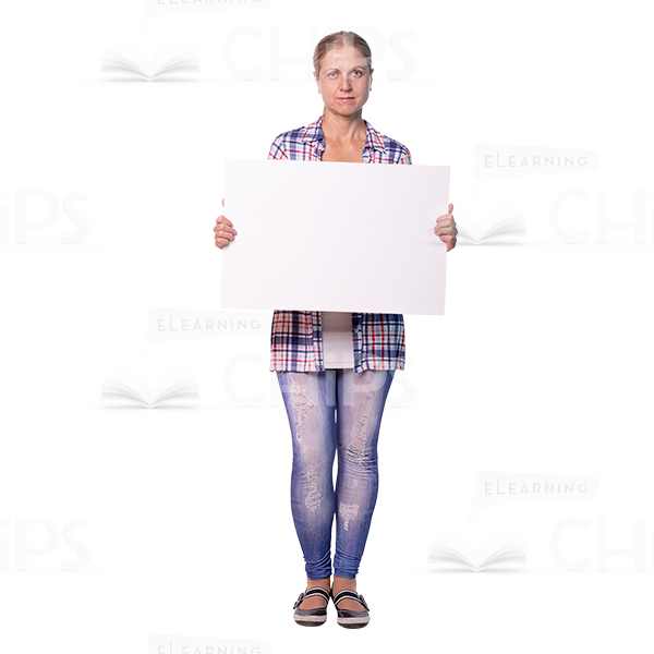 Mid Aged Woman Holding Board Cutout Image -0