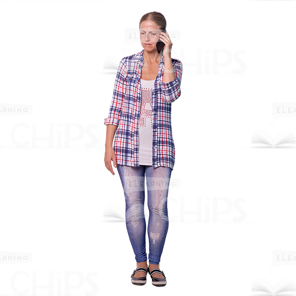 Upset Mid Aged Woman Talking The Phone Cutout Image-0 Upset Mid Aged Woman Talking The Phone Cutout Image-0