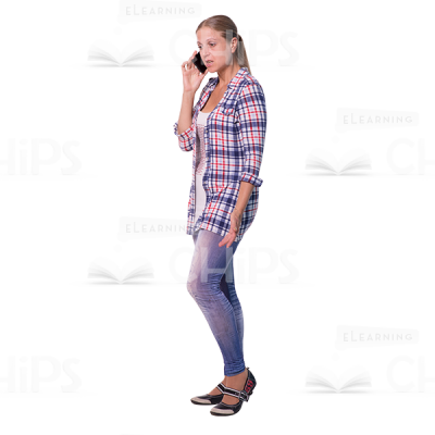 Angry Mid Aged Woman Talking The Phone Cutout Image-0