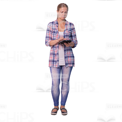 Casually Dressed Woman With Tabled Cutout Photo-0