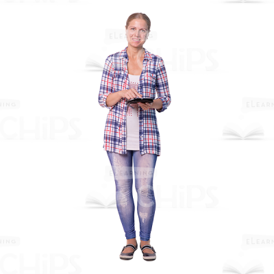 Pleasantly Smiling Mid Aged Woman Cutout Photo-0