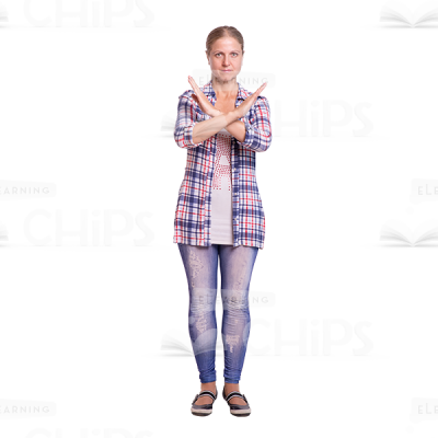 Mid Aged Cutout Woman Character Crossing Arms -0