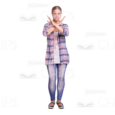 Strict Cutout Woman Character With Crossed Arms-0