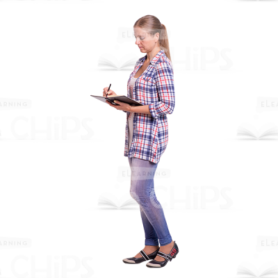 Mid Aged Woman Writing In A Diary Cutout Photo-0