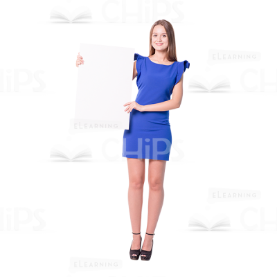 Smiling Cute Girl With Vertical Board Cutout Image-0