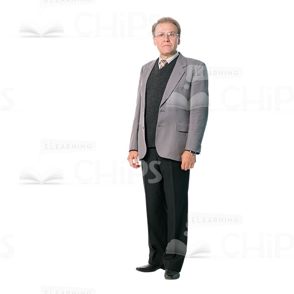 Middle-Aged Teacher Standing Straight Cutout Photo-0