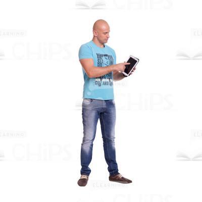Focused Man Using Tablet Cutout Image-0