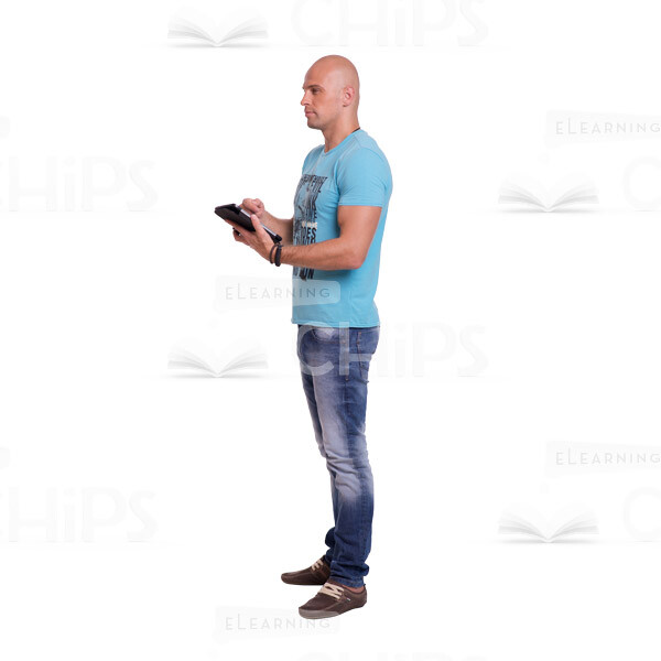 Half-Turned Man With Tablet Cutout Image-0