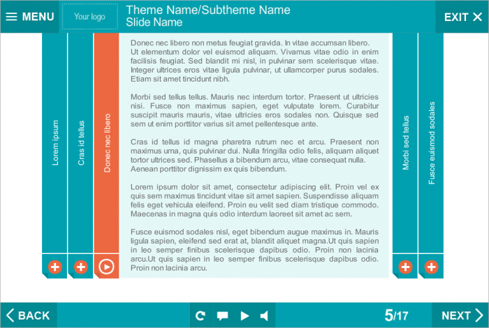 Turquoise Clickable Blocks — Download Storyline Template