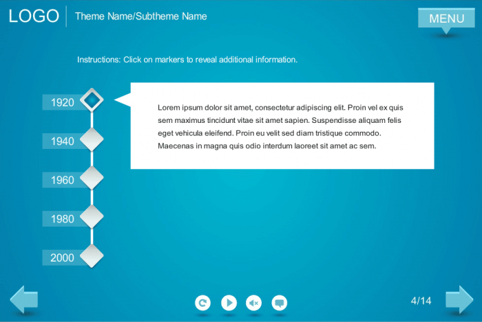Vertical Tabs with Dates — eLearning Template for Articulate Storyline