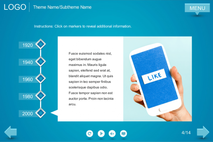 Rhombus Buttons — Articulate Storyline Templates for eLearning Courses