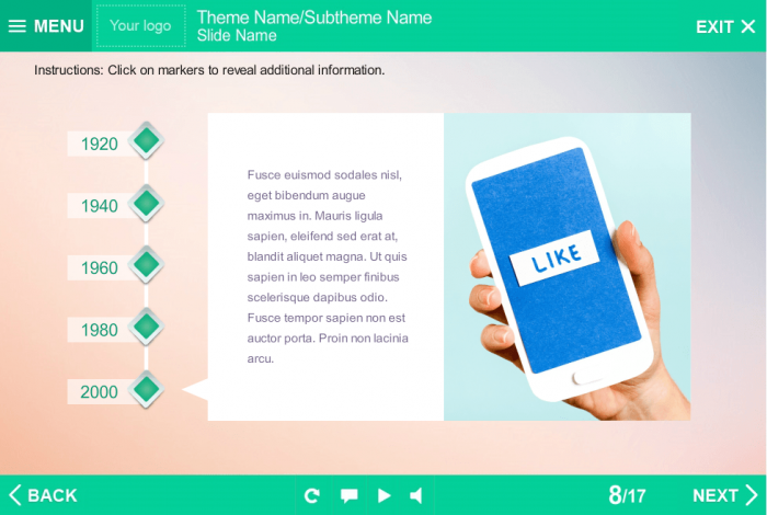Rhombus Buttons — Articulate Storyline Templates for eLearning Courses