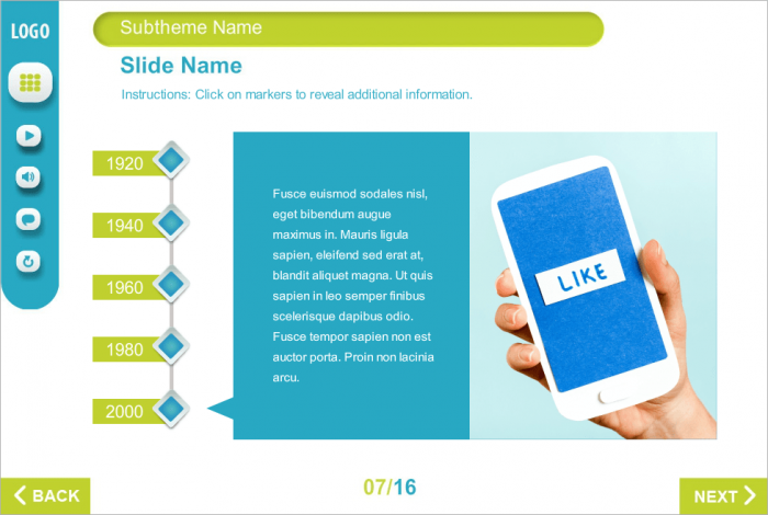 Rhombus Buttons — Articulate Storyline Templates for eLearning Courses