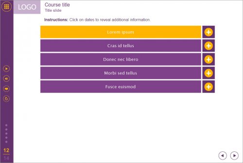 Accordion Slide Sample — Trivantis Lectora Templates for eLearning Courses