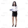 Businesswoman With Papers, Folder And Flipchart Cutout Photo Pack-16227