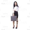 Businesswoman With Papers, Folder And Flipchart Cutout Photo Pack-16230