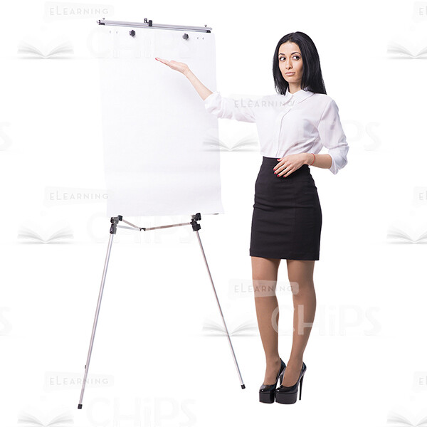 Businesswoman With Papers, Folder And Flipchart Cutout Photo Pack-16237
