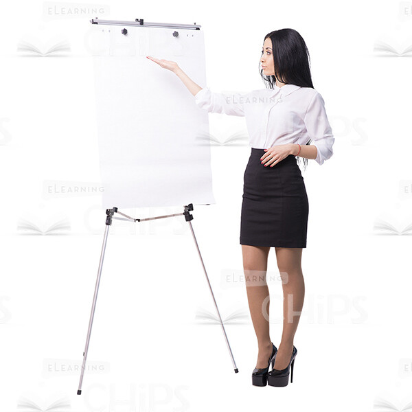 Businesswoman With Papers, Folder And Flipchart Cutout Photo Pack-16238