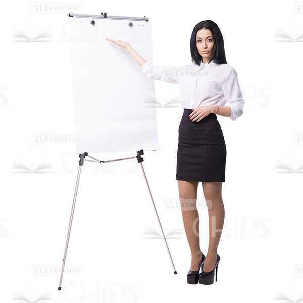 Businesswoman With Papers, Folder And Flipchart Cutout Photo Pack-16239