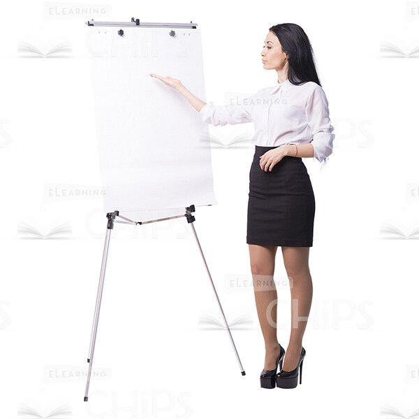 Businesswoman With Papers, Folder And Flipchart Cutout Photo Pack-16243