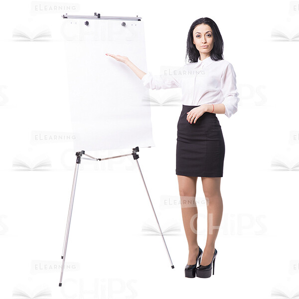 Businesswoman With Papers, Folder And Flipchart Cutout Photo Pack-16244