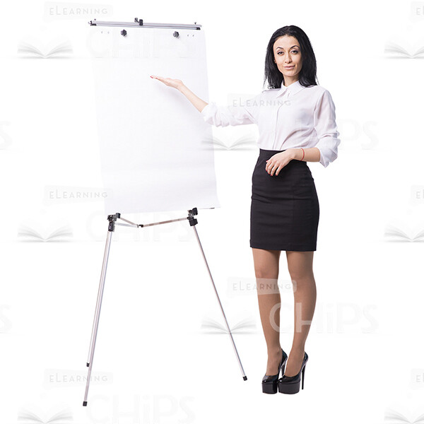 Businesswoman With Papers, Folder And Flipchart Cutout Photo Pack-16245