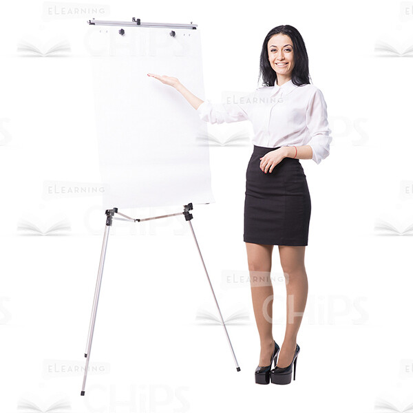 Businesswoman With Papers, Folder And Flipchart Cutout Photo Pack-16246