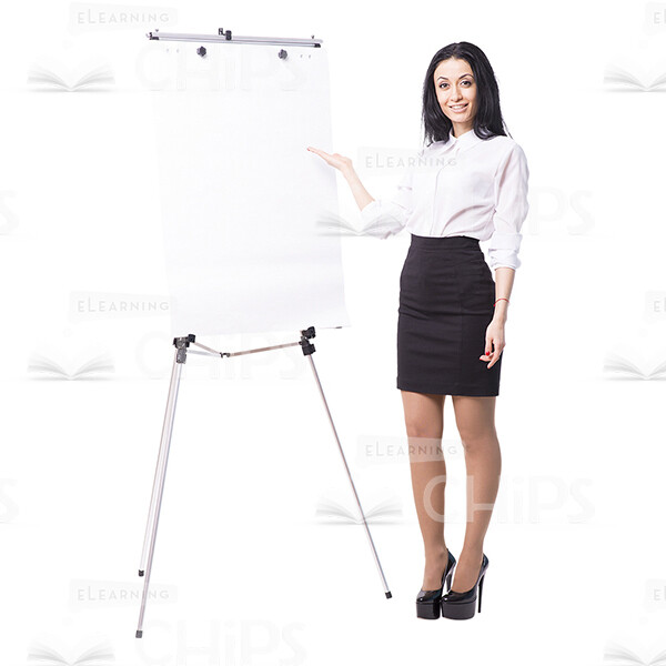 Businesswoman With Papers, Folder And Flipchart Cutout Photo Pack-16248