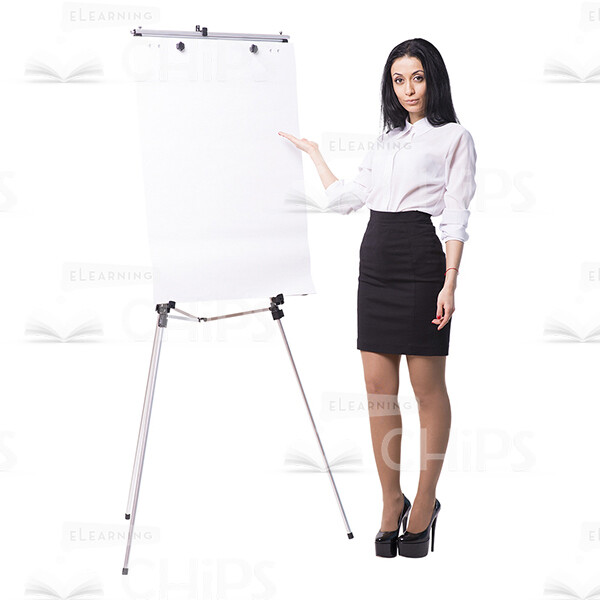 Businesswoman With Papers, Folder And Flipchart Cutout Photo Pack-16249