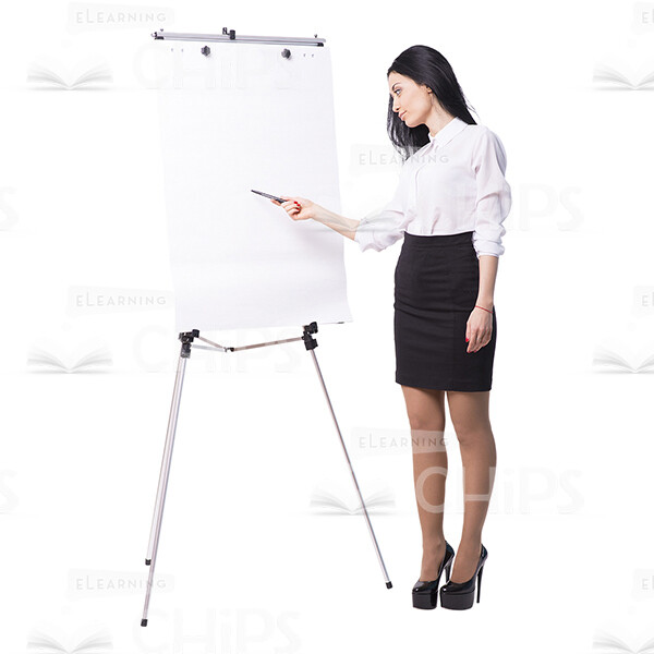 Businesswoman With Papers, Folder And Flipchart Cutout Photo Pack-16257