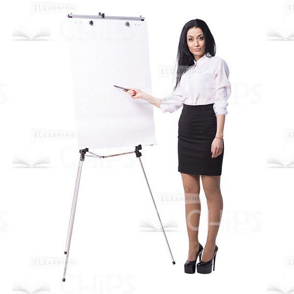 Businesswoman With Papers, Folder And Flipchart Cutout Photo Pack-16258
