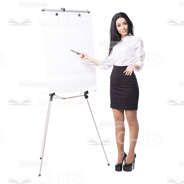Businesswoman With Papers, Folder And Flipchart Cutout Photo Pack-16259