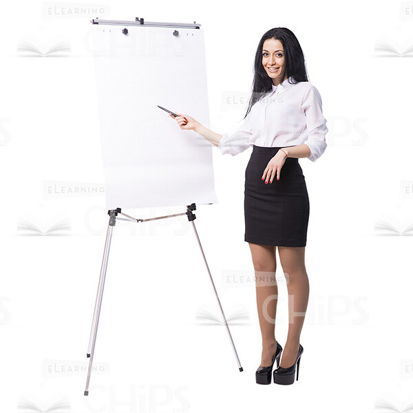Businesswoman With Papers, Folder And Flipchart Cutout Photo Pack-16260