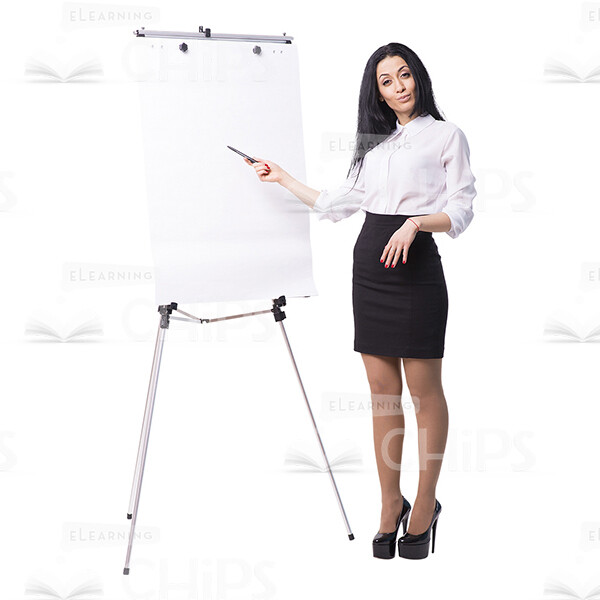 Businesswoman With Papers, Folder And Flipchart Cutout Photo Pack-16261