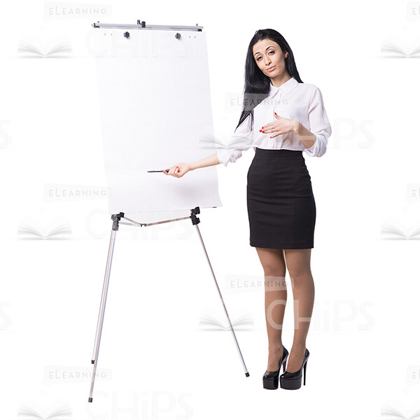 Businesswoman With Papers, Folder And Flipchart Cutout Photo Pack-16266